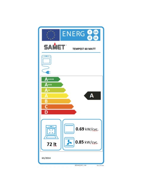 Forno Elettrico multifunzione nero opaco Samet Tempest classe A