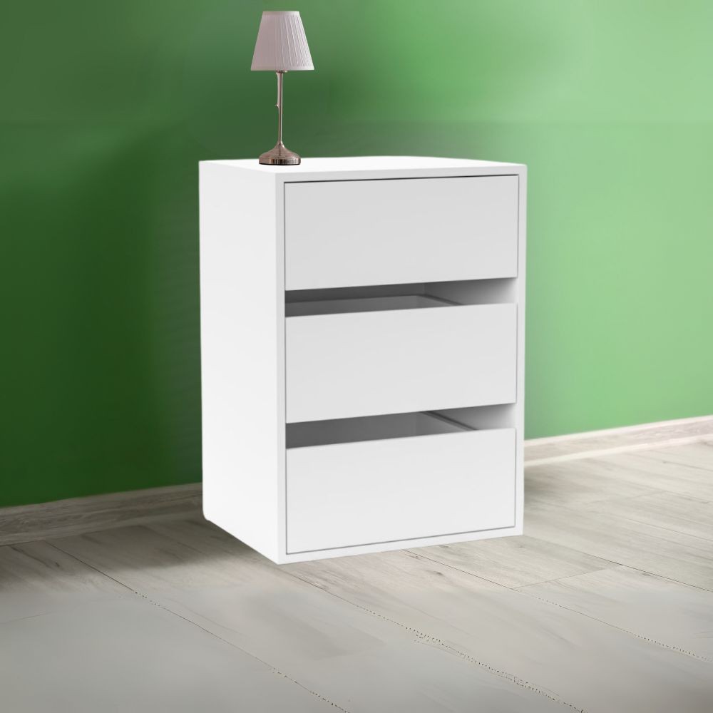 Cassettiera 3 cassetti colore bianco Smart ST2 50.8x39.6x71.3H