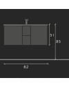 Mobile bagno sospeso colore rovere mercure Jupiter80 80x47x51H