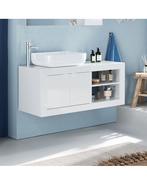 Mobile bagno sospeso colore bianco lucido Basic92 92x47x47H