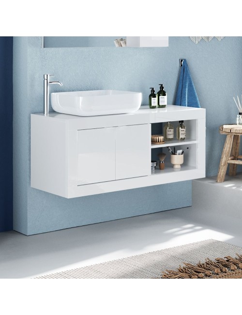 Mobile bagno sospeso colore bianco lucido Basic92 92x47x47H