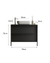 Mobile bagno 2 cassetti Adam79 colore nero frassinato 79x43x78H