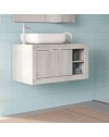 Mobile bagno sospeso colore pino bianco Basic92 92x47x47H