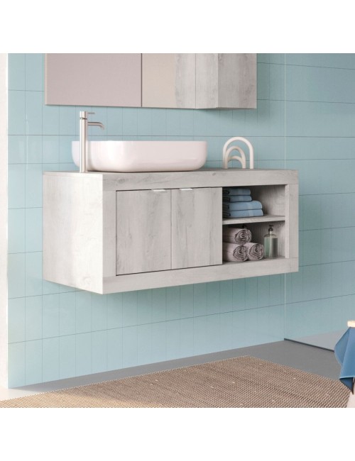 Mobile bagno sospeso colore pino bianco Basic110 110x47x47H