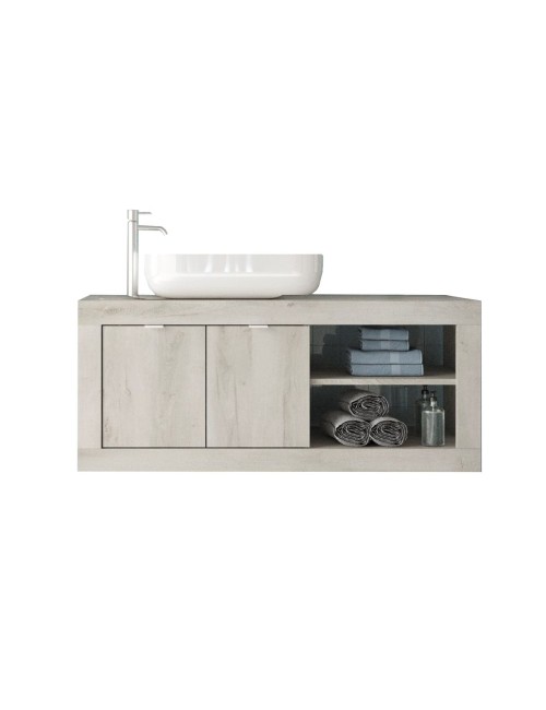 Mobile bagno sospeso colore pino bianco Basic110 110x47x47H