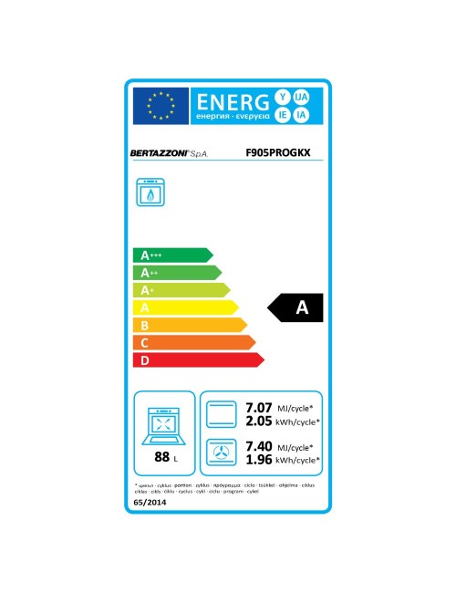 Forno a gas incasso Bertazzoni F905PROGKX 90 cm acciaio inox classe A