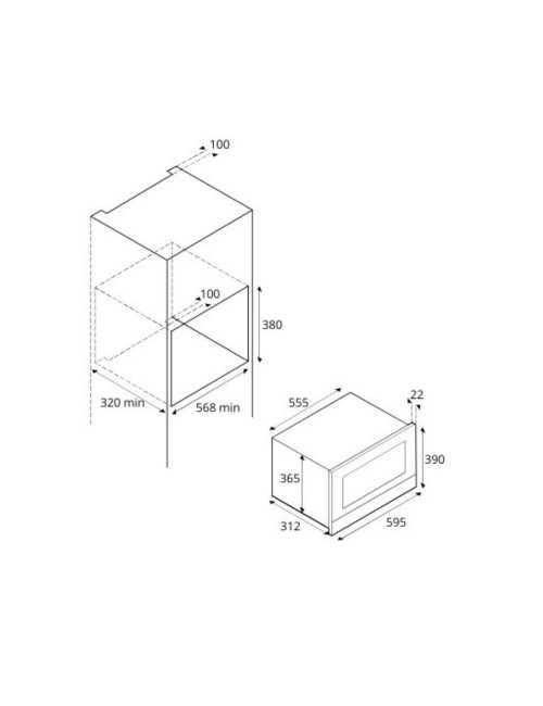 Forno microonde da incasso Bertazzoni F383MODMWSGNE 22 litri nero