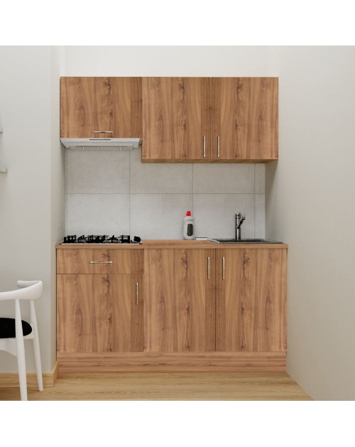 Cucina 160 cm Isernia con elettrodomestici colore rovere