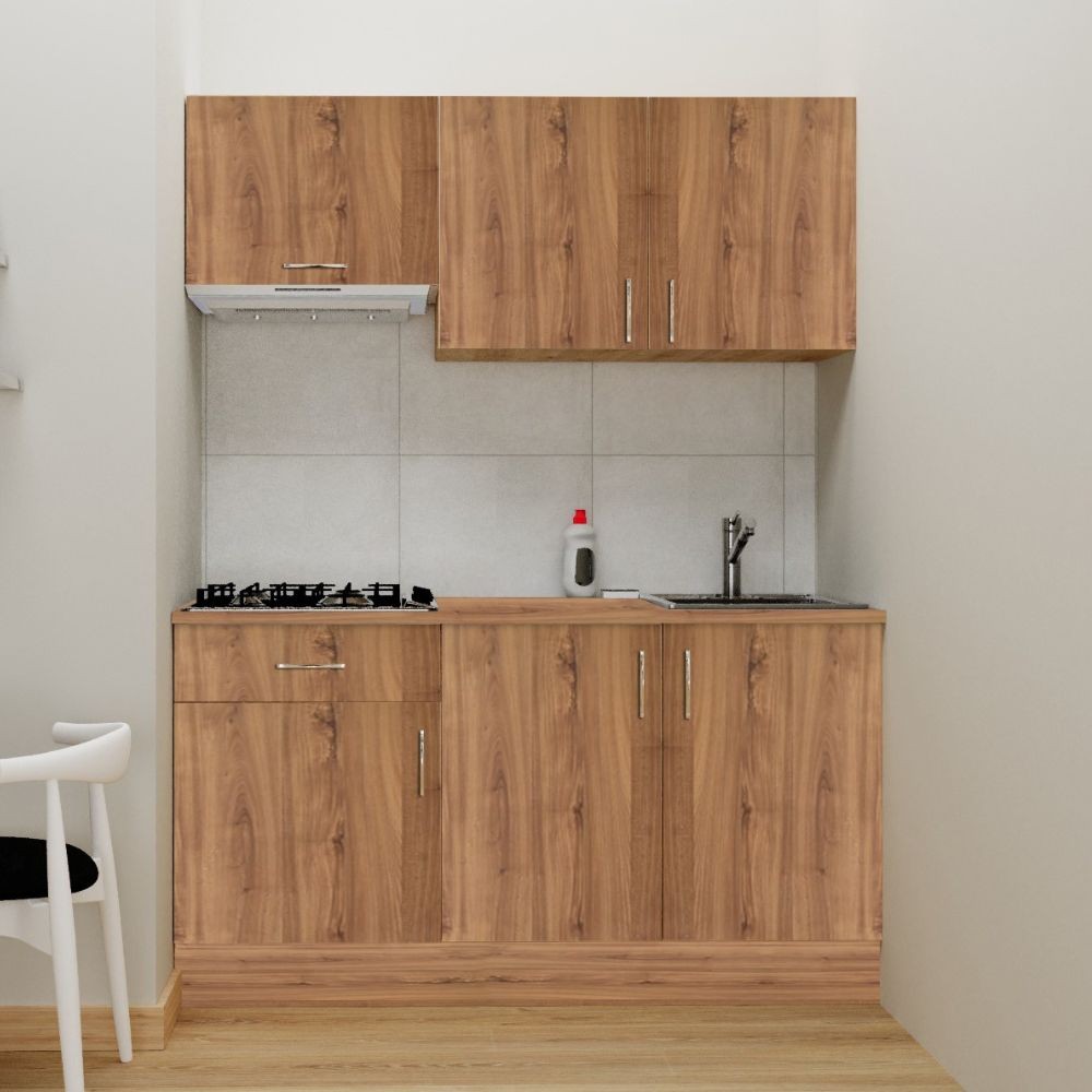 Cucina 160 cm Isernia con elettrodomestici colore rovere