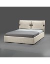 Letto matrimoniale contenitore Grenoble tessuto beige 176x218x118H