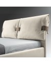 Letto matrimoniale contenitore Grenoble tessuto beige 176x218x118H