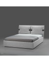 Letto matrimoniale contenitore Grenoble tessuto grigio ghiaccio 176x218x118H