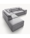 Divano letto angolare reversibile NewBelen grigio pouf contenitore 280x230x77H