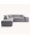 Divano letto angolare reversibile NewBelen grigio pouf contenitore 280x230x77H