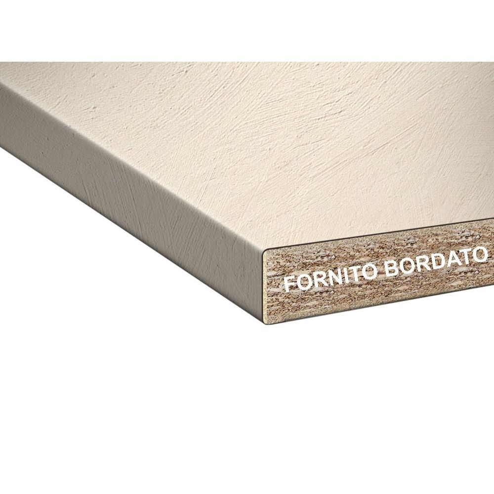 Top cucina colore beige cemento bordato 220 cm