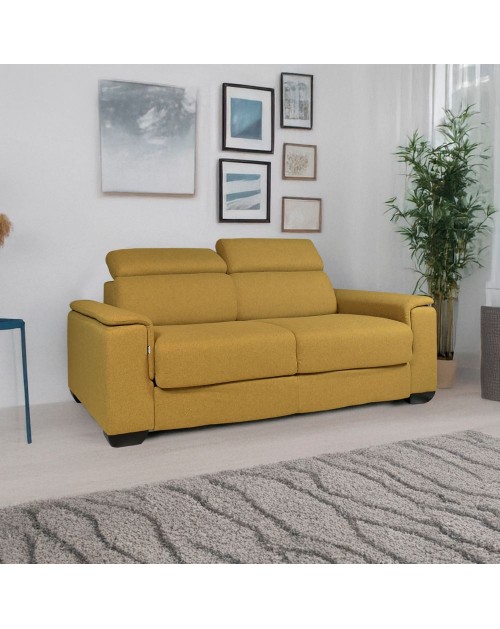 Divano letto colore senape Mercurio 3 posti 210x94x90H