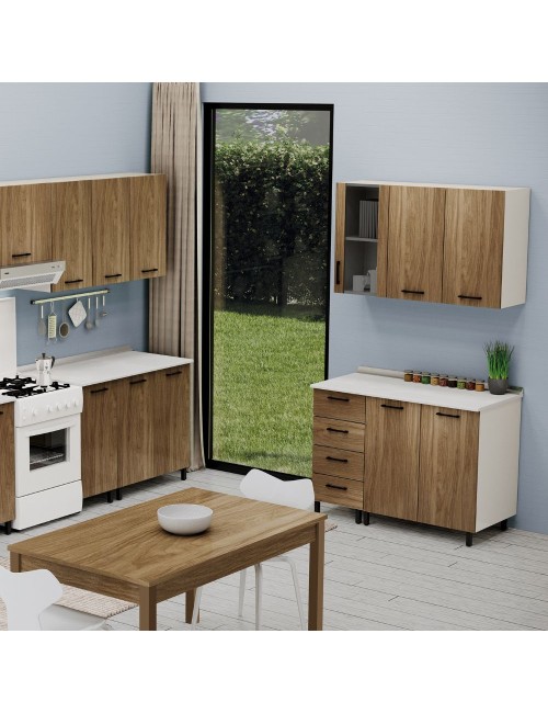 Pensile cucina con anta 30x32x72H colore noce naturale