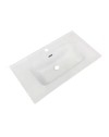 Mobile bagno sospeso Soho colore bianco opaco con cassetti effetto cannettato 80x45x50H