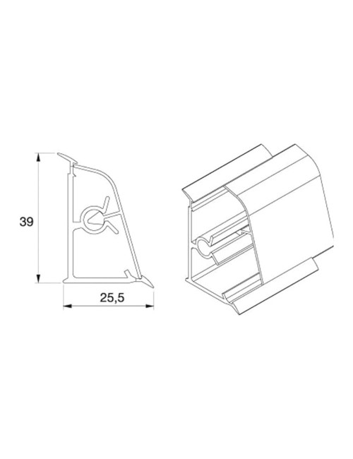 Alzatina becco di civetta in pvc noce scuro 400x2.5x3.9H