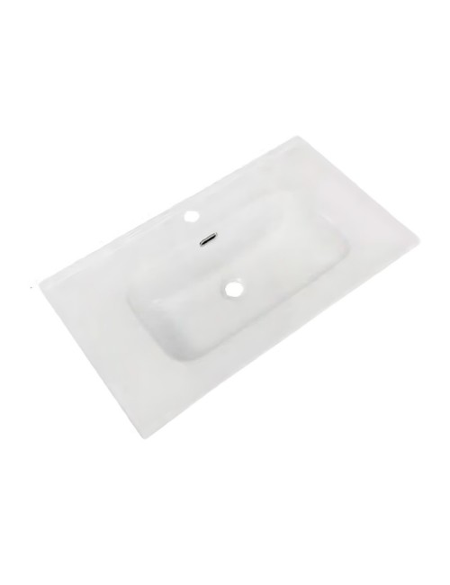 Mobile bagno sospeso Soho colore azzurro opaco con cassetti effetto cannettato 80x45x50H