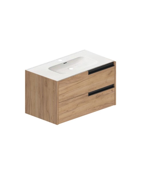 Mobile bagno sospeso Modular colore rovere miele con cassetti 80x45x50H