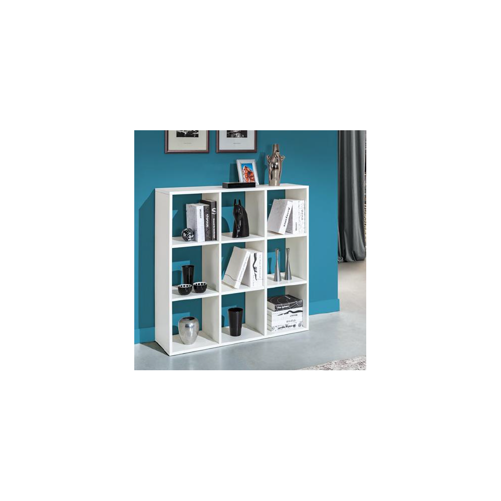 Libreria 9 vani a giorno bianco Hawai 106x32x106H