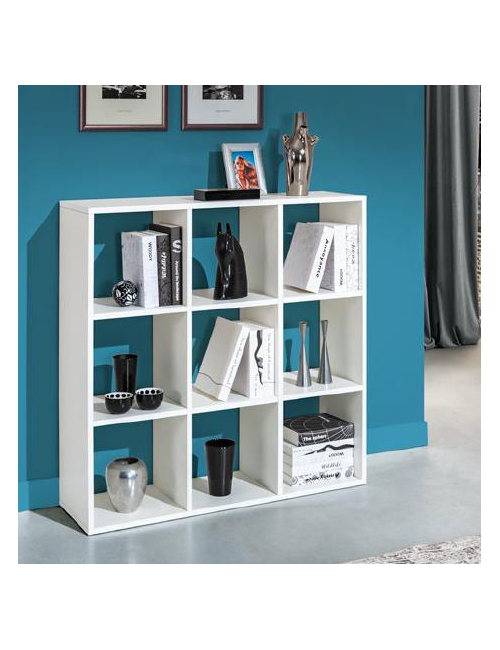 Libreria 9 vani a giorno bianco Hawai 106x32x106H