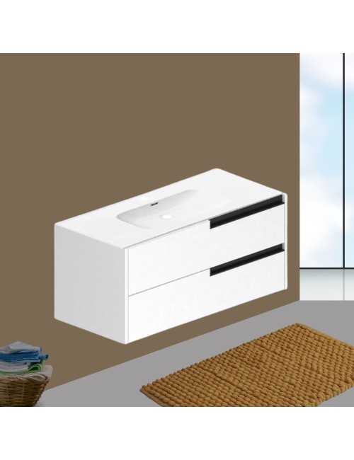 Mobile bagno sospeso Modular colore bianco opaco con cassetti 100x45x50H