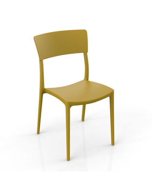 Sedia in polipropilene colore giallo senape design minimal Zen