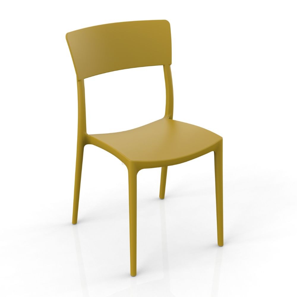 Sedia in polipropilene colore giallo senape design minimal Zen