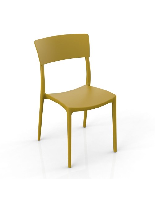 Sedia in polipropilene colore giallo senape design minimal Zen