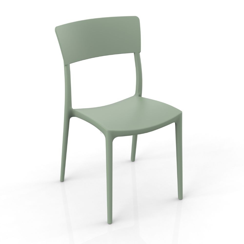 Sedia in polipropilene colore verde menta design minimal Zen