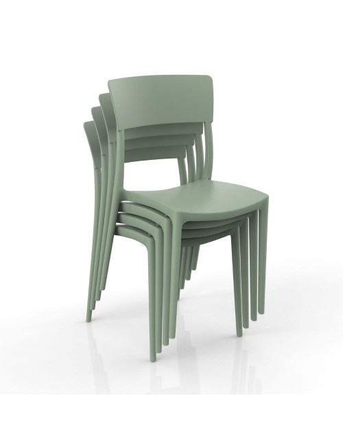 Sedia in polipropilene colore verde menta design minimal Zen