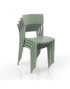 Sedia in polipropilene colore verde menta design minimal Zen