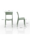 Sedia in polipropilene colore verde menta design minimal Zen