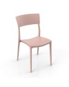 Sedia in polipropilene colore rosa antico design minimal Zen