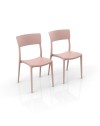 Sedia in polipropilene colore rosa antico design minimal Zen