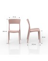 Sedia in polipropilene colore rosa antico design minimal Zen