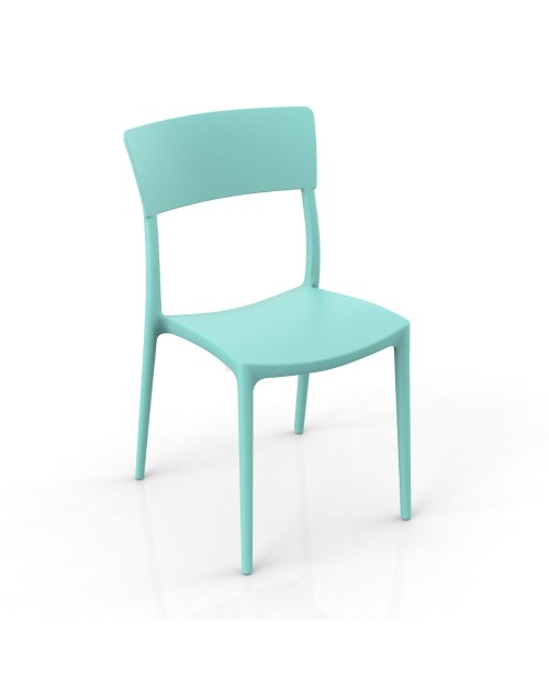 Sedia in polipropilene colore verde tiffany design minimal Zen