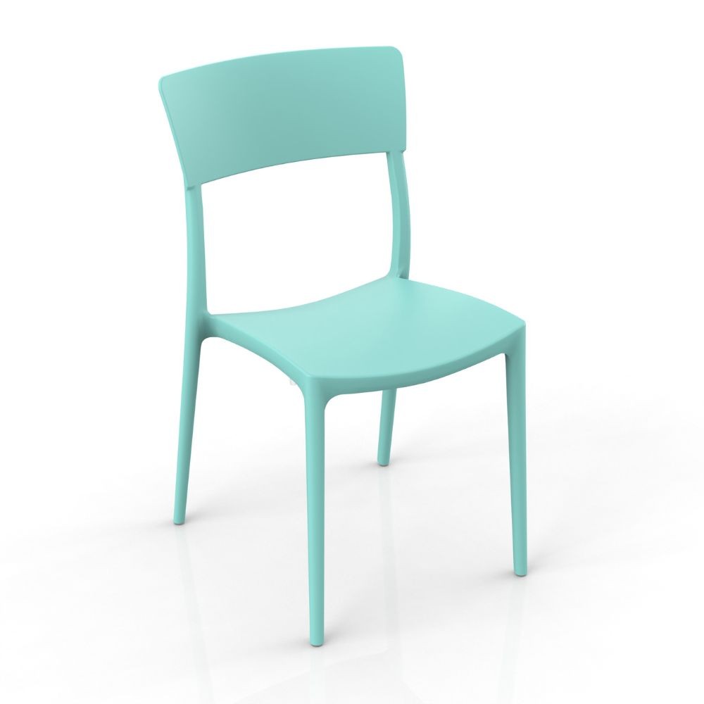 Sedia in polipropilene colore verde tiffany design minimal Zen