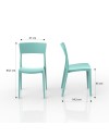 Sedia in polipropilene colore verde tiffany design minimal Zen