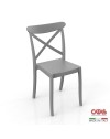 Sedia in polipropilene colore grigio metal stile classico Ischia