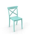 Sedia in polipropilene colore verde tiffany stile classico Ischia