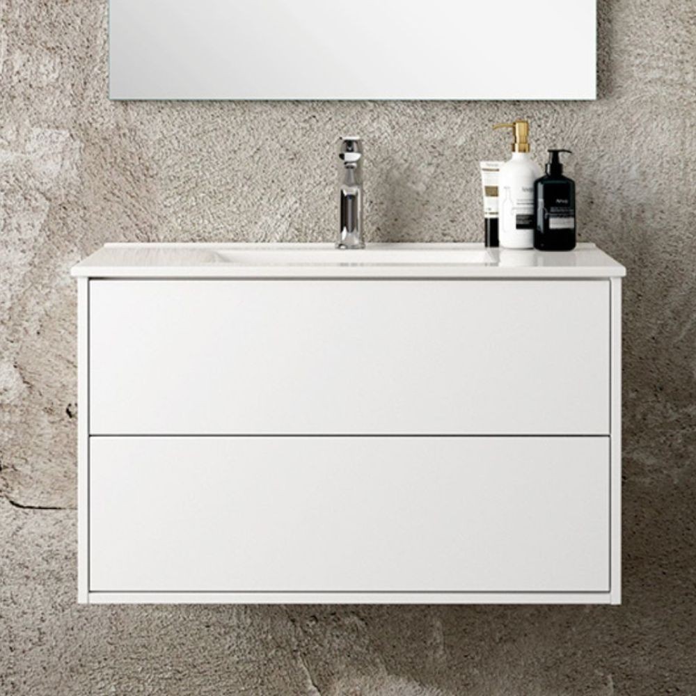 Mobile bagno sospeso colore bianco Push: design e funzionalità 80x45x48H