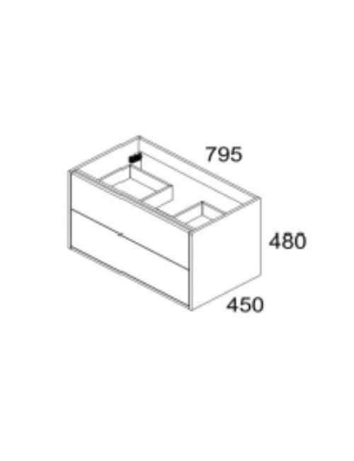 Mobile bagno sospeso colore bianco Push: design e funzionalità 80x45x48H