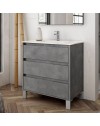 Mobile bagno Bolton colore cemento 80x45x84H con 3 cassetti: design moderno e funzionalità senza compromessi