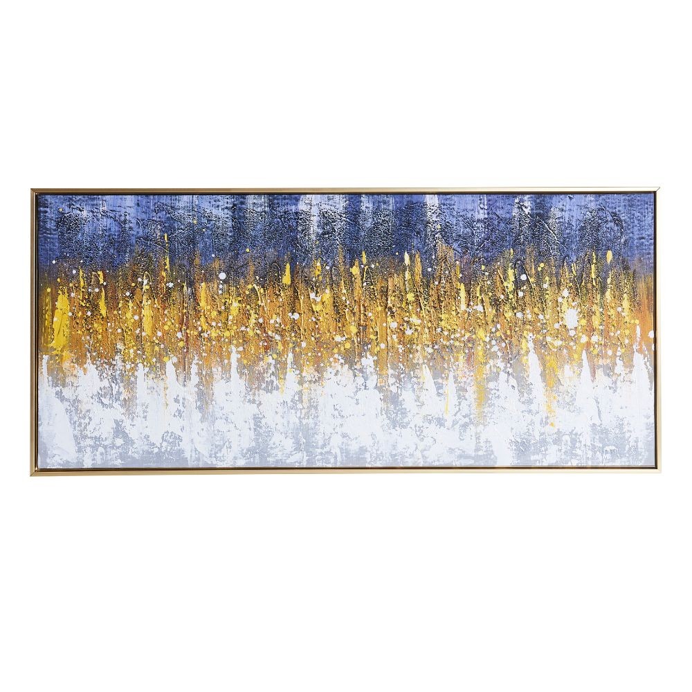 Quadro olio su tela 120x60 cornice colore oro QUADRO1