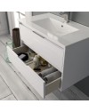 Mobile bagno sospeso Bolton colore bianco laccato lucido 60x45x48H 2 cassetti: design moderno e funzionalità