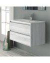 Mobile bagno sospeso Bolton colore rovere grigio ghiaccio 60x45x48H 2 cassetti: design moderno e funzionalità