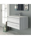 Mobile bagno sospeso Bolton colore rovere grigio ghiaccio 80x45x48H 2 cassetti: design moderno e funzionalità